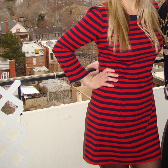 Blue and red sweater dress - gently worn - Picture 4 of 4